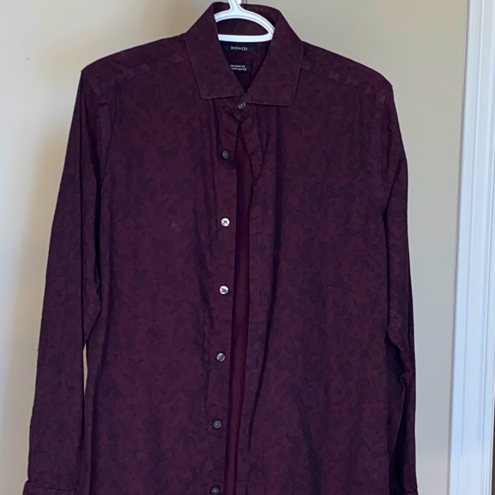 RW&Co Men’s Paisley Red Dress Shirt